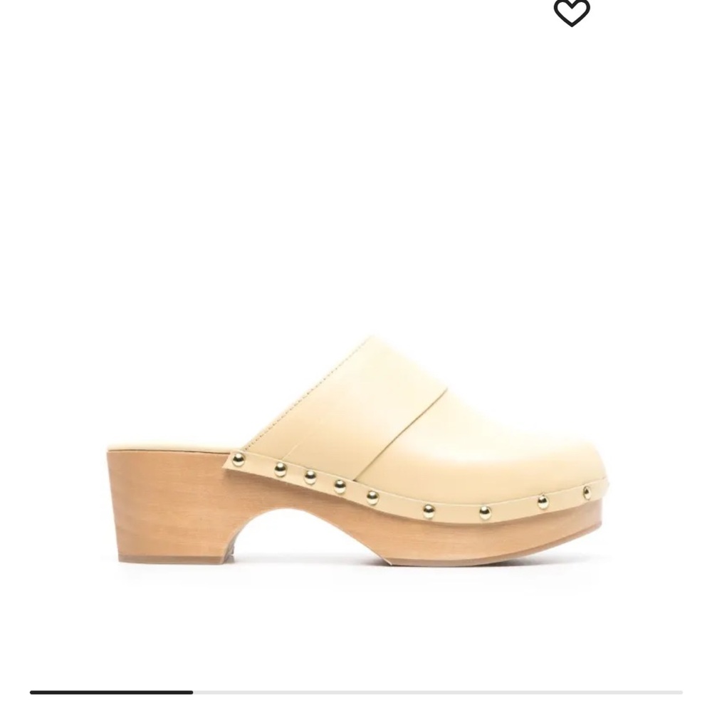 Aeyde Bibi beige wooden mule clogs size 39